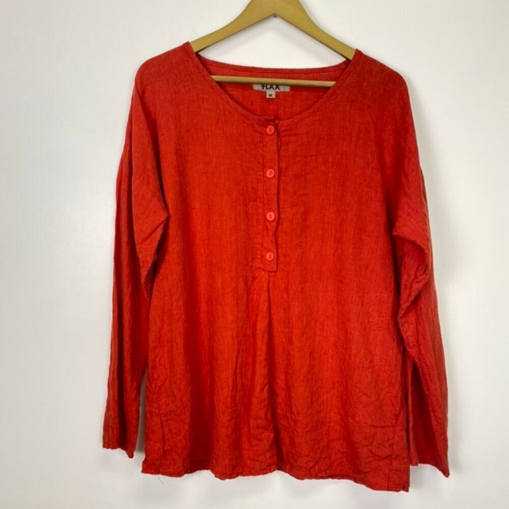 Flax 100% Linen Button Tunic Top